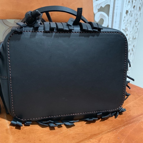 Dooney & Bourke Navy Leather Fringe Crossbody - Picture 4 of 6